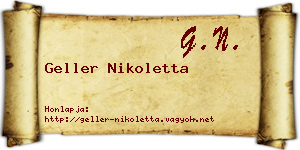 Geller Nikoletta névjegykártya